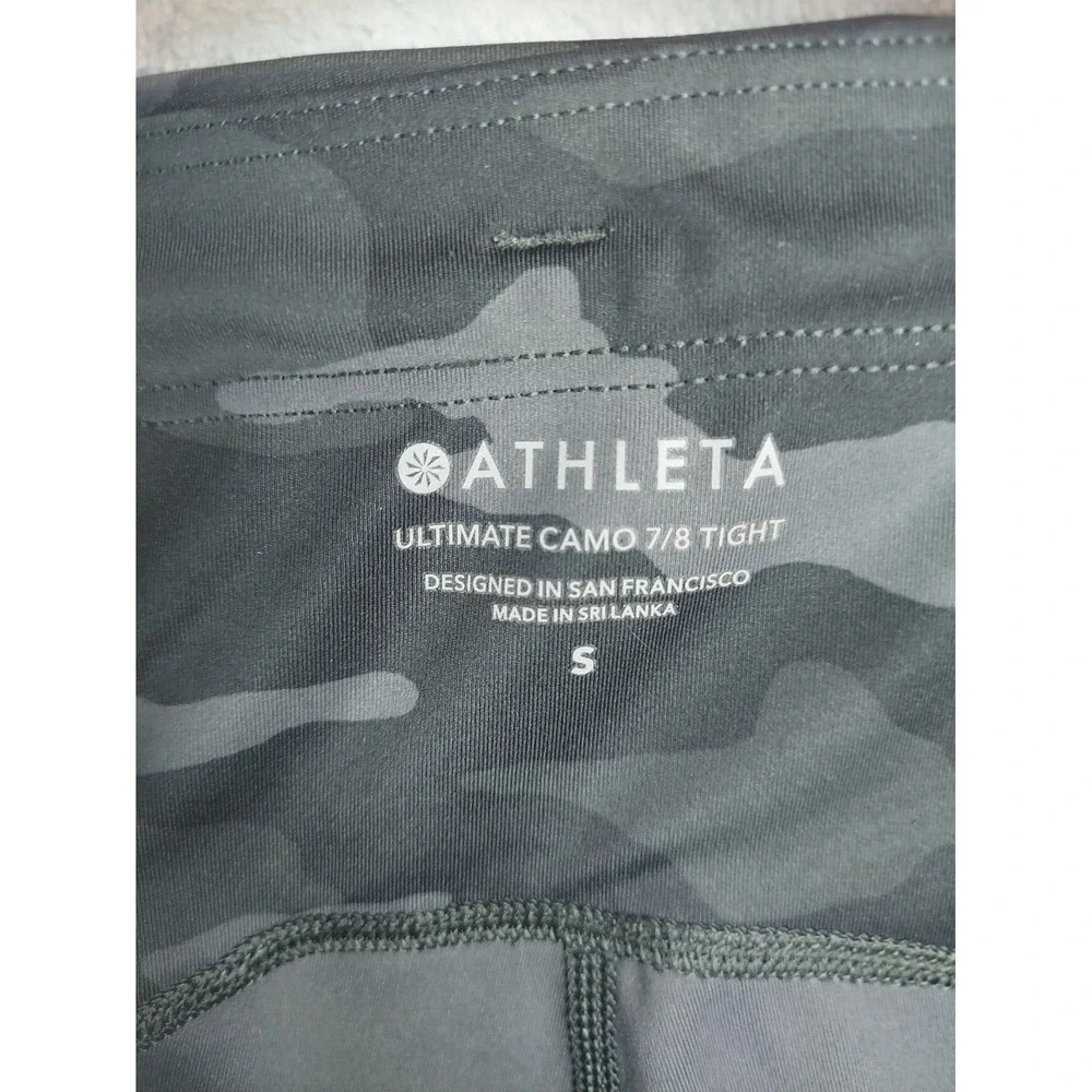 ATHLETA  ultimate camo‎ 7/8 tight Leggings Pockets Gray Small - Picture 6 of 7